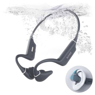 NANK Runner Diver2 Pro Swimming Headphones, IP69 Waterproof Bone Conduction Headphones Built-in Mic, Wireless Bluetooth 5.4 32GB Memory Underwater Swimming Earbuds for Surfing Cycling Sports
