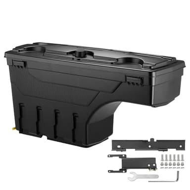 GEARLAST Truck Bed Storage Box With Password Lock For 2015-2025 Ford F-150, Drivers Side,30L, Black