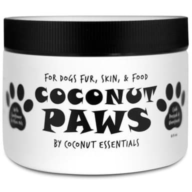 Coconut Paws Coconut Oil for Dogs Skin and Coat, Itching Relief, Hot spot Treatment, Hair Loss, aceite de Coco para Perros | w/Olive & Sunflower Oils | Vet Recommended 8oz - COCONUT ESSENTIALS