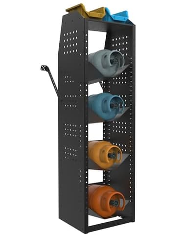 MELIPRON Van Refrigerant Tank Rack Steel Freon Tank Holder for Nitrogen Oxygen Propane Cargo Van Shelving 52" H x 15" W x 13" D