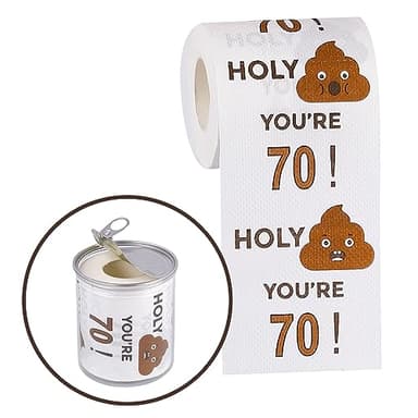 Happy 70th Birthday Toilet Paper Roll 3-Ply Funny Birthday Gifts for Men and Women Novelty for Birthday Party Decorations Seventy 70 Party Supplies (70th Years)