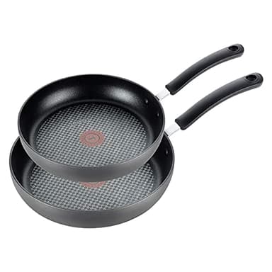 T-Fal Ultimate Hard Anodized Nonstick Fry Pan Set 2 Piece, 8, 10 Inch, Oven Broiler Safe 400F, Kitchen, Cookware, Pots and Pans Set Non Stick, Frying Pans, Dishwasher Safe, Black