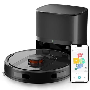 Robot Vacuum and Mop Combo with Self-Emptying, Customizable Map Cleaning with LiDAR Navigation, 6000Pa Suction, Smart No-Go Zones, 70Days Hands-free Robotic Vacuum Cleaner for Floor, Carpet, Pet Hair