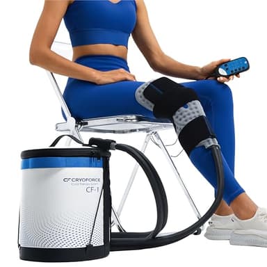 CF-1 Cold Therapy Machine for Knee Surgery Recovery, Quiet Ice Therapy System for Home Bedside Overnight Use with Programmable Timer, Large Capacity Cooling for ACL, TKR, Knee Replacement