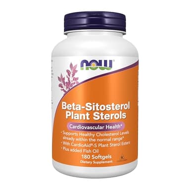 NOW Foods Supplements, Beta-Sitosterol Plant Sterols with CardioAid®-S Plant Sterol Esters and Added Fish Oil, 180 Softgels