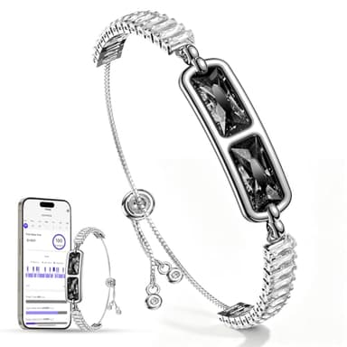 Koepovk Smart Gem Bracelet - Supports Multiple Sports Modes, Heart Rate Monitoring, Sleep Tracking, Gesture-Activated TikTok, 5-Day Battery，Smart Bracelet(Black)