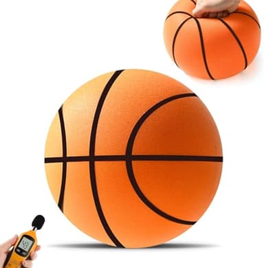 Silent Basketball – Multi-Scenario Use (Training/Games/Office/Classroom/Hospital) | Noiseless| Indoor/Outdoor Realistic Bounce | Non-Deforming & Portable (Professional Training / Size 7 (9.4”/24cm))