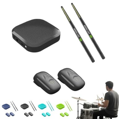 Virtual Electronic Drum Set, Air Drum Sticks Set, Electric Drumsticks, Air Drum with Drumsticks, Pedals, Bluetooth and 8 Sounds, Electric Tabletop Drum Set Machine for Beginners Adults