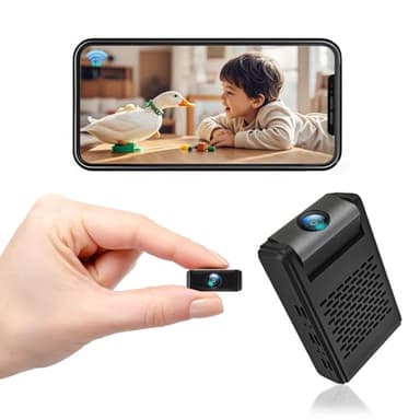 beturnown Mini Security Camera, Nanny Cam with 180°Rotating Lens, Free Cloud & SD Storage, 4K WiFi Wireless Surveillance, No WiFi Recording, Motion Detection, Auto Night Vision