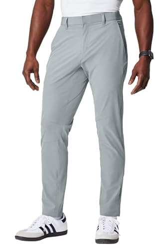 Fabletics Men's The Only Pant (Slim Fit), External Pocket, Water-Repellent, Zip Pockets, Lightweight, Shadow Grey, 32X32, Regular