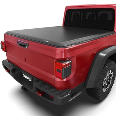 oEdRo Soft Roll Up Truck Bed Tonneau Cover Compatible with 2020-2026 Jeep Gladiator/JT 5ft Bed