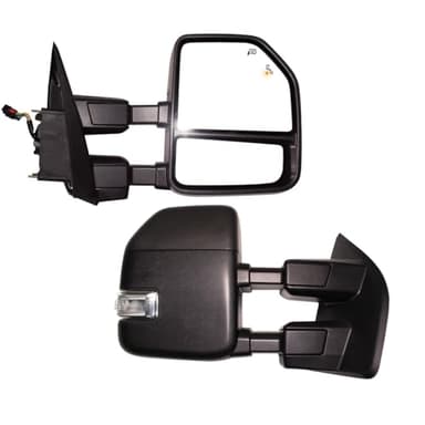 AERDM New towing mirror Power Heated Compatible with Ford Super Duty F-250 F-350 F-450 F-550 2017 2018 2019 Pickup Truck Replacement Extendable Towing with Turn Signal,Clearance and Auxiliary Lamp