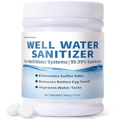 Well Water Purification Tablets – For Sulfur Odors, Rotten Egg Smell, Iron Buildup & Awful Sewer Smells – Improves Taste & Odor | Food-Grade Formula