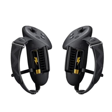 AMVR Upgraded Controller Grips Cover Compatible with Meta/Oculus Quest 3S/Quest 3 Accessories, with Battery Opening Cover and Knuckle Straps Protector