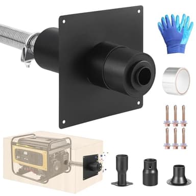 Generator Exhaust Extension Kit, Generator Silencer Kit with Three Adapters, Generator Muffler Silencer Kit (Must Be Used in Shed Box) Exhaust Noise Reduce 80% (Black, 25.51" Flexible Hose)