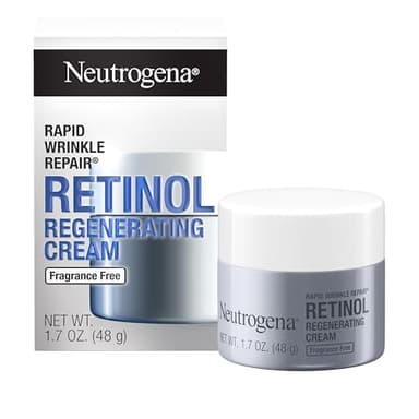 Neutrogena Rapid Wrinkle Repair, Retinol Face Moisturizer, Daily Anti-Aging Neck & Face Cream with Hyaluronic Acid, Retinol Cream, Fragrance-Free, Fades Fine Lines, Wrinkles and Dark Spots, 1.7 oz