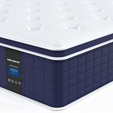 Coolvie Twin XL Mattress 14 Inch, Hybrid XL Twin Mattress in a Box, 4 Layer Premium Foam with Pocket Springs for Motion Isolation and Pressure Relieving, Medium Firm Feel, 100-Night Trial