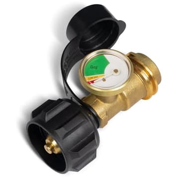 GASPRO Propane Tank Gauge, Propane Level Indicator for 5-20LB Tanks, Perfect for RV Camper, Propane Heater, Fire Pit, Gas Grill and More, QCC1/Type 1 Connection