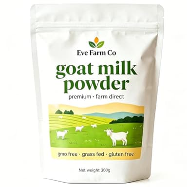 Eve Farm Co Goat Milk Powder - Premium Farm Source, Easy to Digest, Gluten Free, High in Protein, Calcium & Probiotics, Non-GMO, Gluten-Free