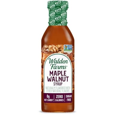 Walden Farms Maple Walnut Syrup – Perfect for Pancakes, Waffles, Desserts – Zero Calorie, Sugar-Free, Low Carb, Keto-Friendly, Gluten-Free, Vegan – 12 oz Bottle