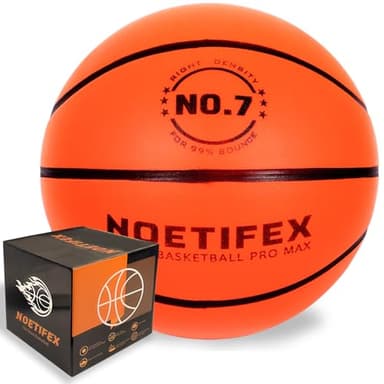 Silent Basketball Size 7 (29.5") – High-Density Foam PU Indoor Basketball 580g, Real Feel & Bounce Like Official Ball, Quiet Dribbling Training Ball, No-Compression Delivery No Crease
