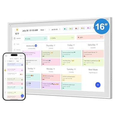 Digital Calendar, Smart WiFi Electronic Calendar&Chore Chart, IPS Touch Screen HD Display for Family Schedules, Share Moments Instantly from Anywhere