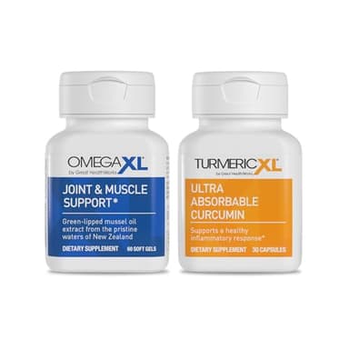 OmegaXL Powerful Joint and Muscle Support Supplement (60 Count) & TurmericXL (30 Count)