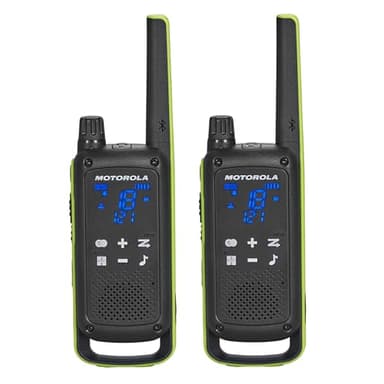 Motorola Solutions T803 Waterproof IP54 Two Way Radio Walkie Talkie 35 mi. Bluetooth w/Charging Dock 2-Pack (Lime Green)