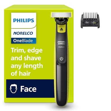 Philips Norelco One 360 Hybrid Face, Electric Beard Trimmer and Shaver, with 360 Technology, 1x 360 for Face, 5in1 Adjustable Comb, Model QP2724/90