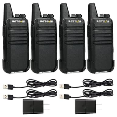 Retevis RT22 Two Way Radio Long Range Rechargeable,Portable 2 Way Radio, USB-C Charging, Handsfree Walkie Talkies for Adults Cruise Hiking Camping(4 Pack)