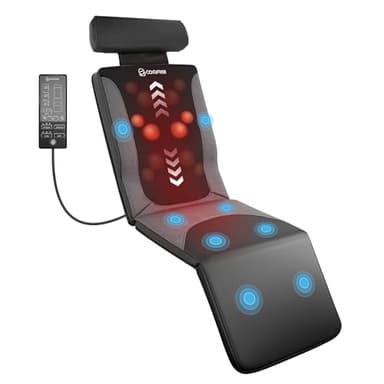 COMFIER Full Body Massage Mat with Heat, Shiatsu Back Massager for Pain Relief Deep Tissue Kneading & Vibration Heating Chair Massage Pad for Recliner, Sofa, Bed