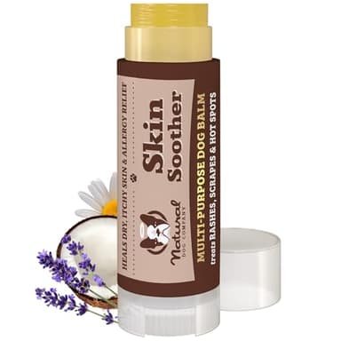 Natural Dog Company Skin Soother Balm for Irritation, Allergy & Itch Relief for Dogs, Hot Spot Treatment, Dog Moisturizer for Dry Skin, Healing Ointment, Coconut Oil & Vitamin E (0.15oz Travel Stick)