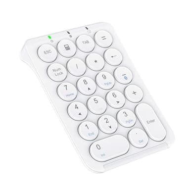 iClever KP08 Wireless Numeric Keypad, 22 Keys Bluetooth Number Pad Portable Number Keyboard, USB-C Rechargeable Numpad, Round Key, Data Entry, Compatible with Laptop, PC Desktop, Mac, Surface,Tablet