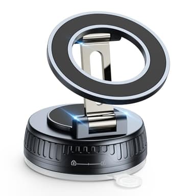 Ktryman Vacuum & Magnetic Car Phone Holder for MagSafe 【Upgraded 120+ LBS】 360° Adjustable Cell Phone Holders for Your Car, Car Phone Mount Accessories for iPhone 17 Pro Max 16 15 14 13 12 Air Plus