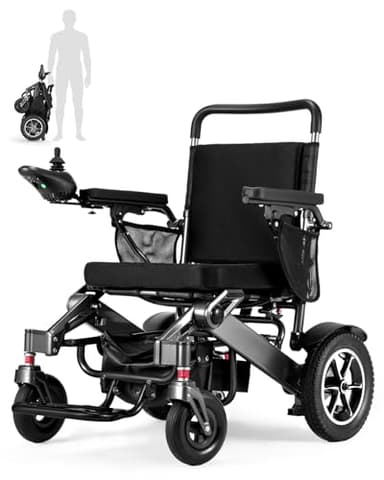 VERPAL Electric Wheelchair for Adults, 25-Mile Range, 500W Dual Motors, 18" Wide Seat, 3-Second Fold, Removable Battery, Supports 220 lbs, Durable Motorized Wheelchair for Seniors