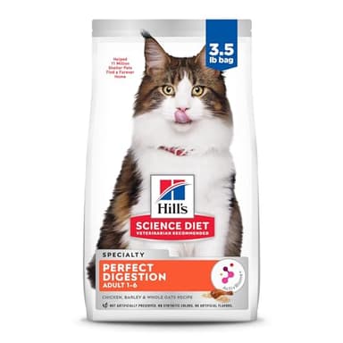 Hill's Science Diet Adult 1-6 Perfect Digestion Dry Cat Food, Chicken, Barley, & Whole Oats, 3.5 lb. Bag