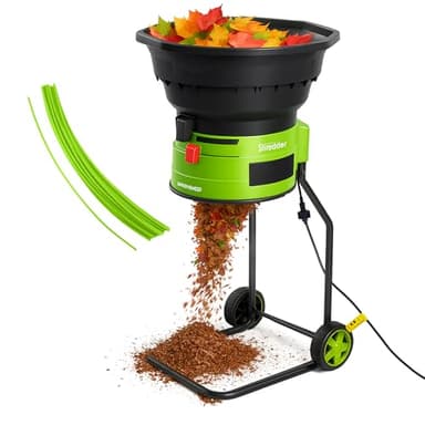 GreenSweep XL Bladeless Leaf Shredder & Mulcher | Powerful 15 Amp, 9,000RPM Motor for 18:1 Reduction Ratio