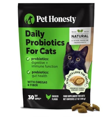 Cat Probiotics Gut + Immune Health Chews – Crunchy & Creamy Cat Treats for Digestive Health, Gut Flora & Constipation Relief – Supports Immunity, Regularity, & Healthy Digestion, 30-Day Supply Chicken