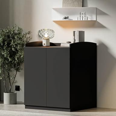 amunrbrek Extra Large Litter Box Enclosure with Cat Scratch Mat - Designed for Self-Cleaning and XXL Litter Boxes (Black)