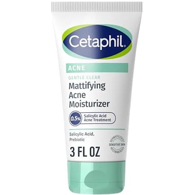 Cetaphil Face Moisturizer, Gentle Clear Mattifying Acne Moisturizer With 0.5% Salicylic Acid, Hydrates and Treats Sensitive Acne Prone Skin, Skin Care for Sensitive Skin, 3oz