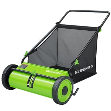 Pickup Pro XL Garden Sweeper - Manual Leaf & Grass Push Lawn Sweeper (Pickup Pro Max)