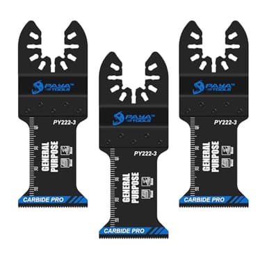 PAYA TOOLS Carbide Oscillating Saw Blades, 1-3/8'' Multitool Blades Quick Release for Heavy Metal, Nail,Aluminium,Pipe, Copper and Other Hard Materials (3-Pack)