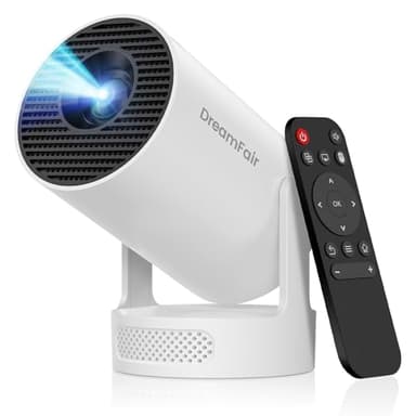 DreamFair Mini Projector with WiFi and Bluetooth | 4K 1080P 170 ANSI Auto Keystone Correction | 210° Rotatable Portable Projector | 25"-110" Screen Video Projector for Smartphone/Laptop/PC HY300Ultra
