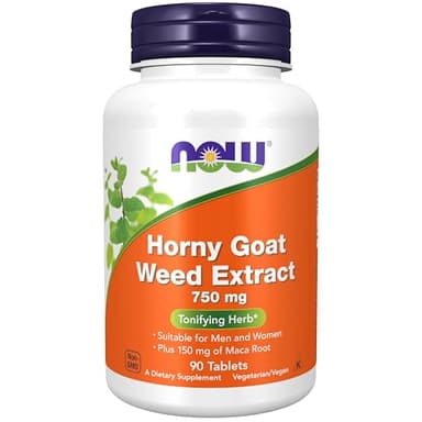 NOW Supplements, Horny Goat Weed Extract 750 mg Plus 150 mg of Maca Root, Tonifying Herb*, 90 Tablets