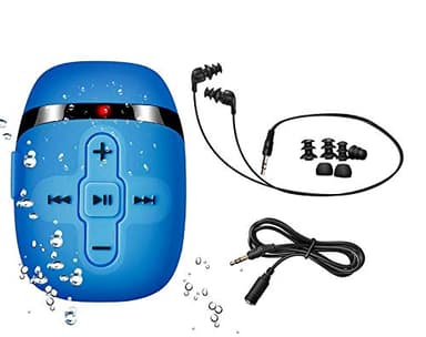 Sewobye Waterproof MP3 Player for Swimming, Underwater Headphones with Short Cord, MP3 Waterproof Swimming Underwater 3 Meter, Shuffle Feature
