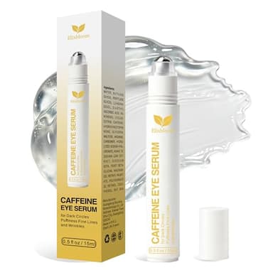 Eye Bags Treatment for Men and Women, Caffeine Eye Cream with Roller for Dark Circles & Puffiness, Anti Aging Formula with Hyaluronic Acid, Retinol & Niacinamide to Reduce Wrinkles and Fine Lines