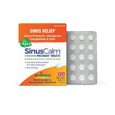 Boiron SinusCalm Tablets for Sinus Pain Relief, Runny Nose, Congestion, Sinus Pressure, Headache - 120 Count