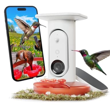 Birdbuddy Smart Solar Pro Hummingbird Feeder with Camera - AI Bird Identification, 2K Video, 5MP Photos, Outdoor Hanging, Gift for Bird Watching