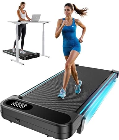 HUANUO Walking Pad Treadmill, Walking Pad with 5° Incline, 330 lbs Weight Capacity, 2.5 HP Low Noise Desk Treadmill, Remote Control & LED Display, Portable Treadmills for Home, Knee Protection