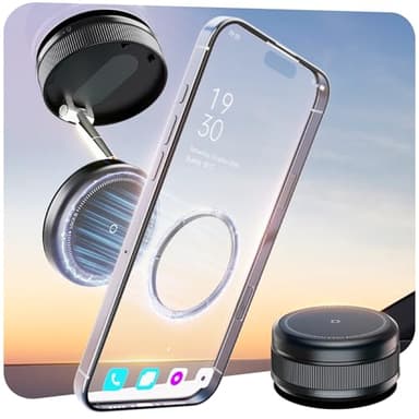 2026 Upgraded 360° Vacuum Magnetic Car Phone Holder for Magsafe [96+LBS Strongest Suction & 2800gf Strongest Magnetic], Adjustable Car Phone Mount for Your Car/Gym/Mirror/Shower for iPhone & Android